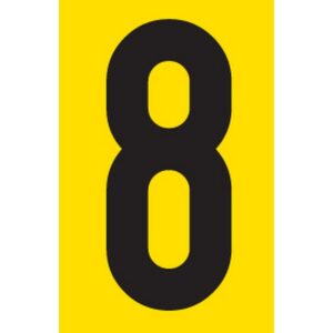 Adhesive Signs - No. 8 - Black-Yellow - 55 x 90mm - SIGNA55-8