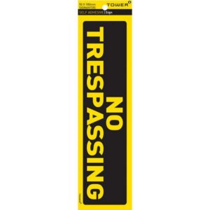 Warning Sign - No Trespassing - Yellow-Black - 185 x 50mm - SIGNANT(R)