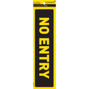 Warning Sign - No Entry - Yellow-Black - 185 x 50mm - SIGNANE(R)
