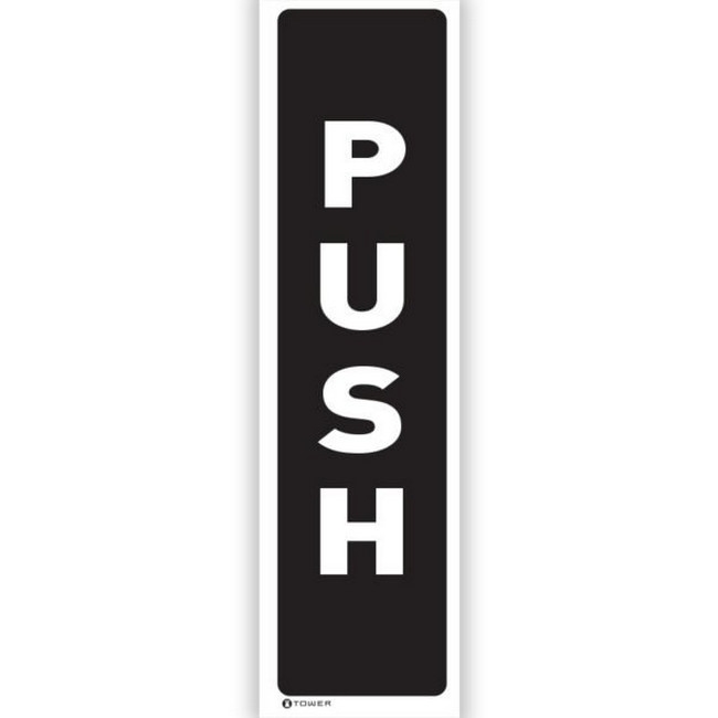 ABS Signage - Push Vertical - 180 x 50mm - SIGNPUS(D)