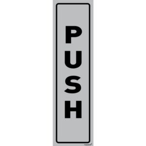 Aluminium Sign - Push Vertical - 180 x 50mm - SIGNALPUS(D)