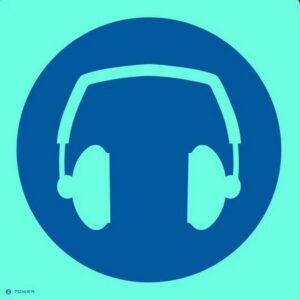 Photoluminescent Sign - Hearing Protection - 190 x 190mm - SIGNPHEP190