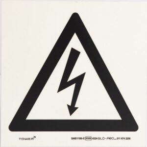 Photoluminescent Sign - Electricity Warning - 190 x 190mm - SIGNPEW190