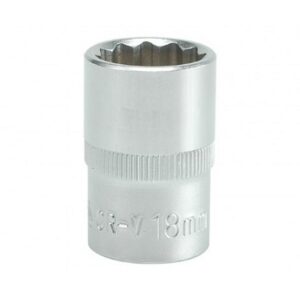 Bi-hex Socket - 12 Point - Chrome Vanadium - 1/2" Connector - Standard Length - 18mm - YT-1280