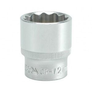 Bi-hex Socket - 12 Point - Chrome Vanadium - 1/2" Connector - Standard Length - 27mm - YT-1289