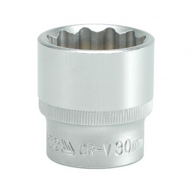 Bi-hex Socket - 12 Point - Chrome Vanadium - 1/2" Connector - Standard Length - 30mm - YT-1291