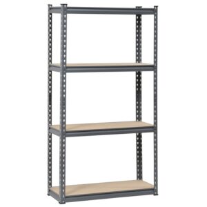 Steel Shelving - 4 Tier - Medium Duty - Boltless - Metal Frame - MDF Shelves - Grey - ADIY3902