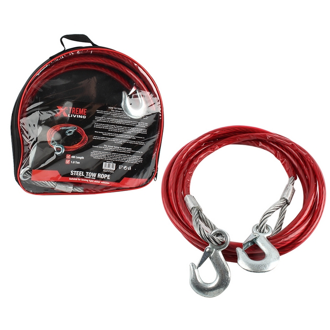 Steel Tow Rope - 4m - 1.0T Capacity - TOOR1399