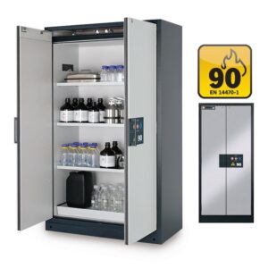 Fire Resistant Cabinet - Q-Line - Storage of Flammable Hazardous Materials - 119.3 x 61.5 x 195.3 cm - Silver - IASE30001049-1