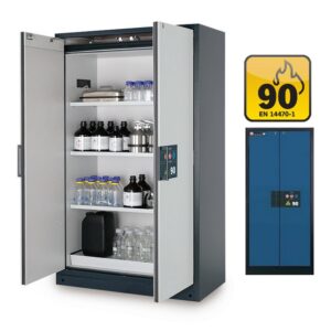 Fire Resistant Cabinet - Q-Line - Storage of Flammable Hazardous Materials - 119.3 x 61.5 x 195.3 cm - Blue - IASE30001047-1