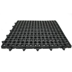Rubber Tile - Tough Deck MK3 - Drainage and Bakkie Mat - 48 x 48 x 2 cm - Black - RUBMK3