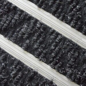 Heavy Duty Mat System - Dm Aluminium Linking Joints - Berber Point Insert - 3mm Foam Backing - 12mm High - per m2 - Charcoal - DMA010001