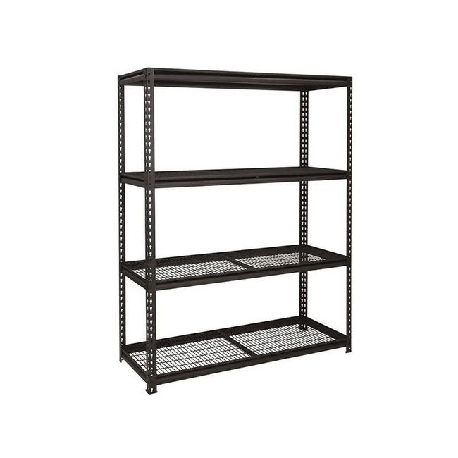 Steel Shelving - 4 Tier - Heavy Duty - Boltless - Metal Frame and Shelves - Charcoal - ADIY3905