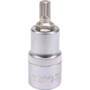 Spline Bit Socket - Chrome Vanadium - 1/2" Connector - Standard Length - M8 x 50mm - YT-04342