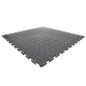 Kwiklok Interlocking PVC Floor Tiles - Recycled - 46.5 x 46.5 x 0.6 cm - Black - RUBKL6