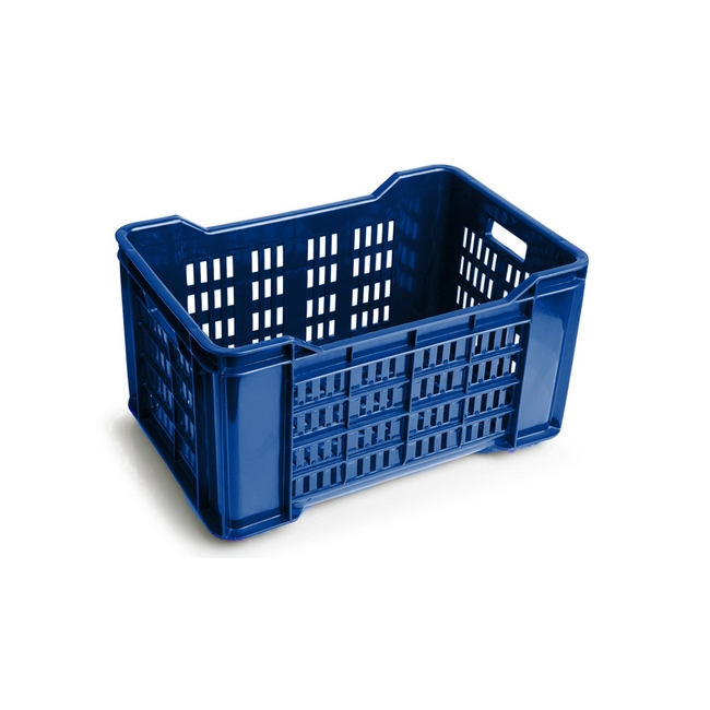 Meat Crate - Agri Lug - Plastic Box - Vented Base and Sides - 53 x 35.5 x 29 cm - Virgin Material - HACCP - PI-401-Vented-virgin