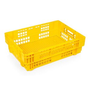 Heavy Duty Freezer Nesting Crate - Plastic Box - Vented Base and Sides - 62.5 x 45 x 17 cm - Virgin Material - HACCP - PI-730-virgin