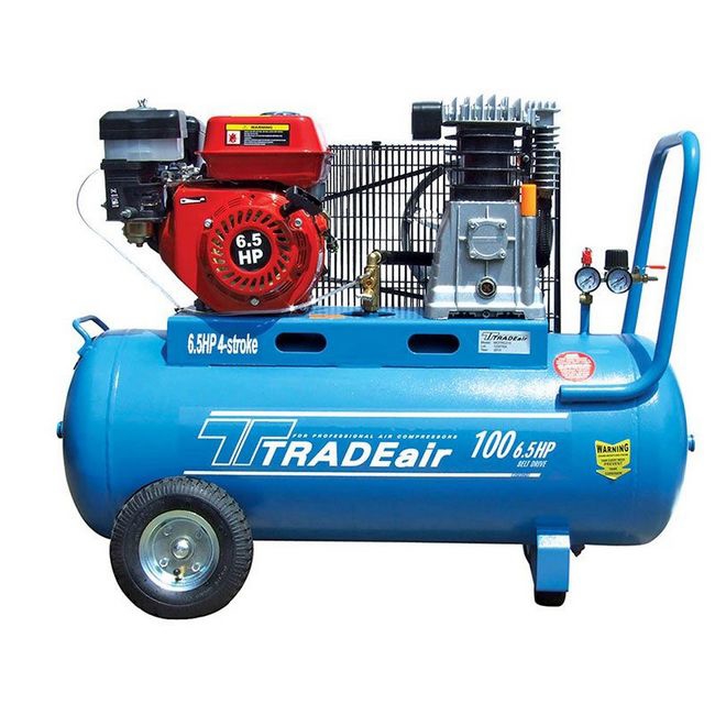 Compressor - Petrol Air - Belt Drive - 100L - 4.8kW - 4 Stroke - 6.5HP - MCFRC210