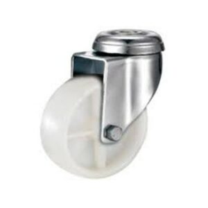 Castor Wheels - Nylon - Bolt Hole - Swivel - White - 125mm - TOOC470