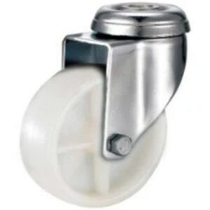 Castor Wheels - Polypropylene - Bolt Hole - Swivel - White - 75mm - TOOC414