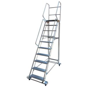 Mobile Safety Step Ladder - Mounty Rollstep - 10 Step - 3.365m High - MLH10