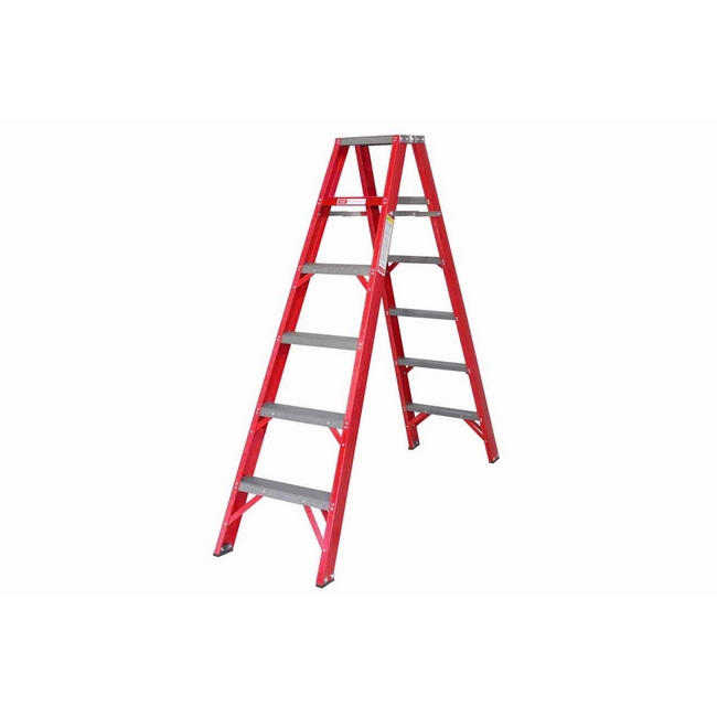 All Fibreglass Double Sided Ladder - Industrial A-Frame - 8 Steps - 2.4m - FGSD8-ALL-SS