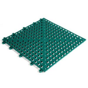 Floor Tile - Flexi-Deck Interlinking Anti-Slip Drainage PVC Mat - 30 x 30 x 1.3 cm - Green - Pack of 9 - FD040001
