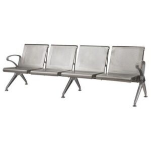 Airport Bench - Indoor and Outdoor Waiting Room Seat - Stainless Steel - Four Seater - Flat Pack - 244 x 67 x 82 cm - PF04
