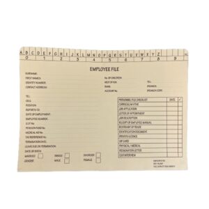 Employee Document Files - 240gsm - A4 - Pack of 200 - FILEMP002
