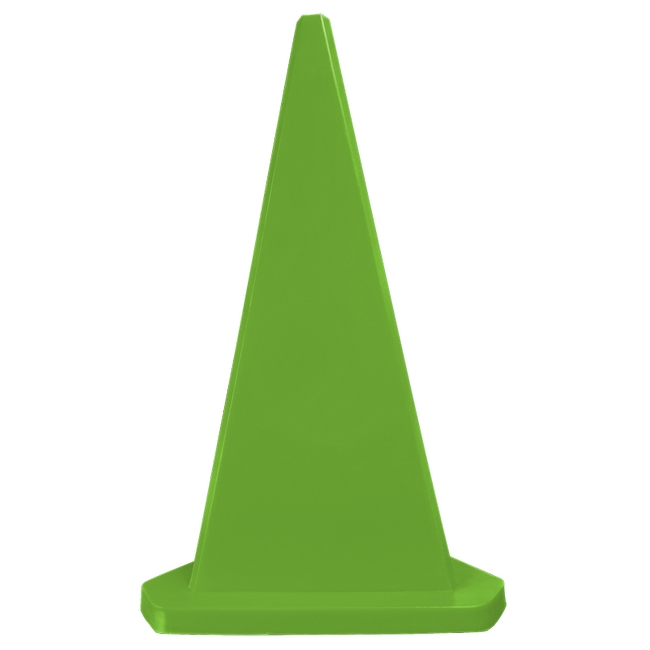 Safety Cone - Triangular - Hard Plastic - Parking Bollard - 100cm - Lime - MBOL1ML