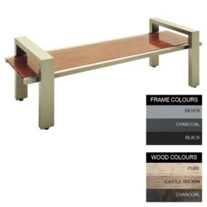 Modern Bench - Steel and Wood - Bolt Down - 45x240x49cm - Colour Options - MD4662PC