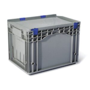Plastic Crate - Utility Box - Base and Lid - SABS Approved - 23L - Grey - Pack of 90 - KLT4328-withLID