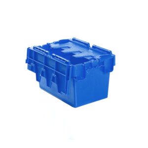 Plastic Crate - Hinged Lid - SABS Approved - 6.4L - Blue - Pack of 100 - AT32182-blue