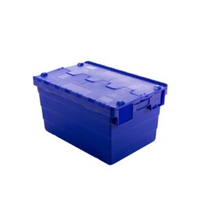 Crate - Security Container - Plastic ALC - Attached Hinged Lid - 52L - 60 x 40 x 32cm - Blue - ALC-320-Blue