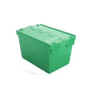 Crate - Security Container - Plastic ALC - Attached Hinged Lid - 7L - 30 x 20 x 18.4cm - Green - ALC-185-Green - MOQ 500