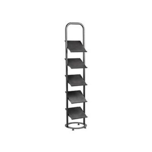 Steel Magazine Holder - Floor Standing - 5 Tilting Shelves - 41 x 41 x 194 cm - Black - 248BL