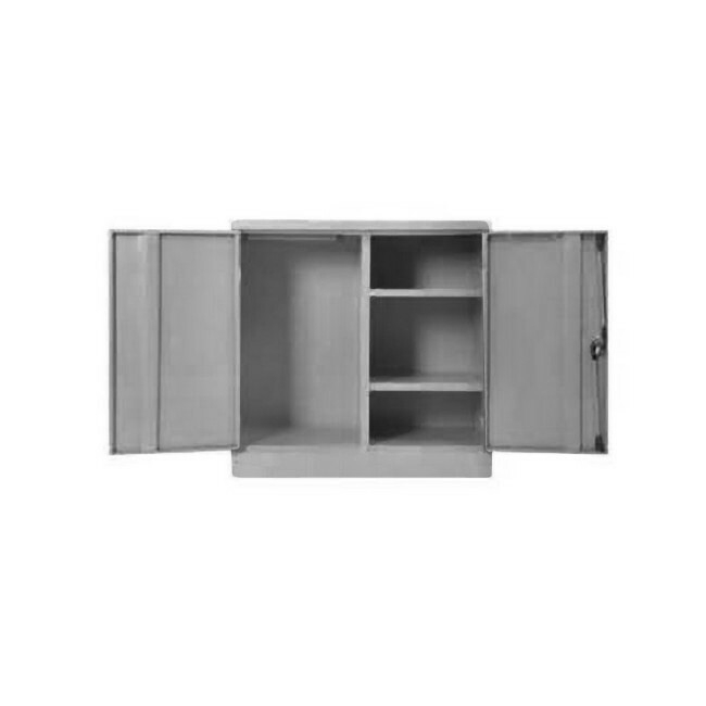Gents Steel Wardrobe - Metal Mens Cupboard - 90 x 90 x 45 cm - WDR02-grey