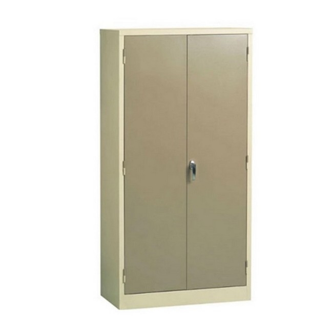 Steel Cupboard - Metal Stationery - 4 Shelves - Ivory and Karoo - Knock Down (Requires Assembly) - 180 x 90 x 45 cm - SC002KD-ivorykaroo