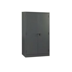 Steel Stationery Cupboard - Metal Storage Cabinet - 4 Shelves - Hammertone Grey - 180 x 90 x 45 cm - SC002-grey