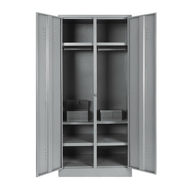 Steel Hostel Locker - Metal - with Money Box - Double - 180 x 79 x 52 cm - DHL03-grey