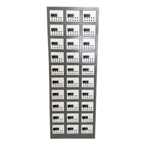 Steel Cell phone Locker - Metal - 30 Compartment - 140 x 51 x 26 cm - CELLOCK30-greyivory