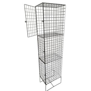 Wire Metal Locker - Powder Coated Steel Mesh - Single - 3 Doors - 3 Tier