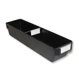Shelf Bin - Loose Parts Warehouse Storage Container - Plastic - Bins, Dividers and Labels - Small - 500mm - Black - Pack of 40