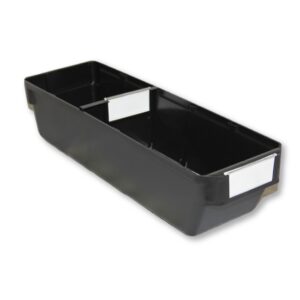 Shelf Bin - Loose Parts Warehouse Storage Container - Plastic - Bins, Dividers and Labels - Small - 400mm - Black - Pack of 40