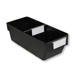 Shelf Bin - Loose Parts Warehouse Storage Container - Plastic - Small - 300mm - Black