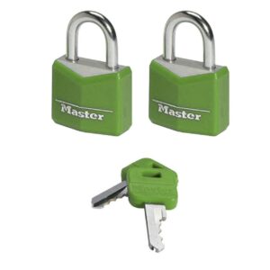 Aluminium Padlock - Keyed - 20mm - Pack of 2 - MA350220-green