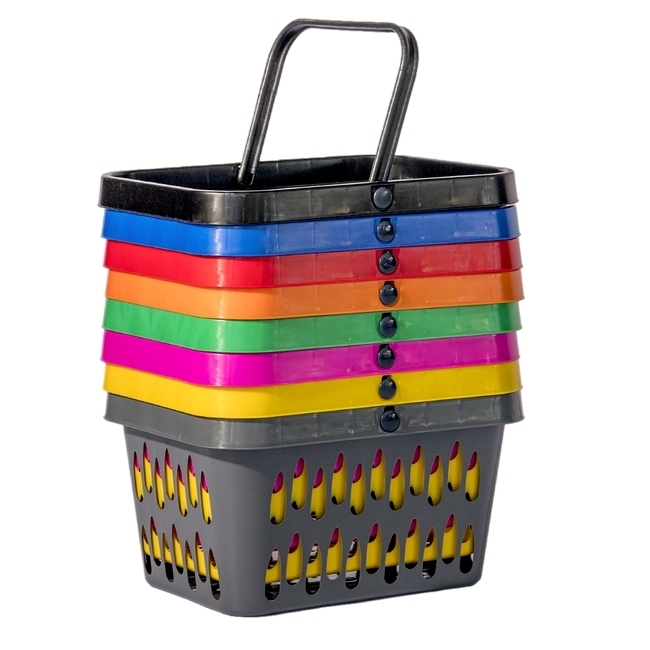 Plastic Shopping Basket - Jumbo - 36L - Colour Options