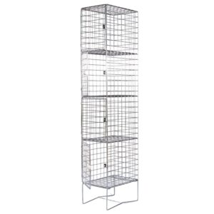 Wire Mesh Locker - Electro Plated - 4 Doors - 180 x 30 x 45cm