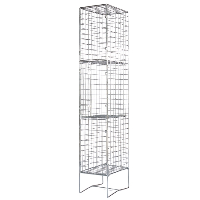 Wire Mesh Locker - Electro Plated - 3 Doors - 180 x 30 x 45cm