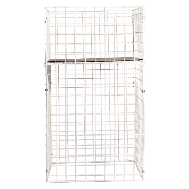 Steel Mesh Square Dump Bin - Collapsible - 50 x 50 x 90cm - White